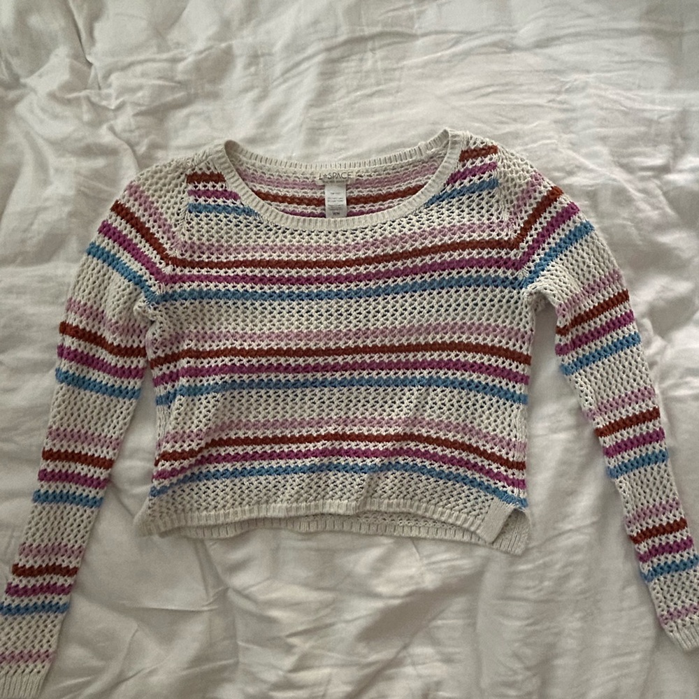 L*Space Cream and Pink Long Sleeve Tee